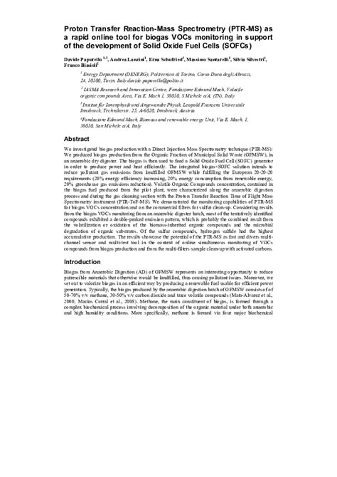 (PDF) Proton-transfer-reaction mass spectrometry (PTR–MS): on-line monitoring of volatile ...