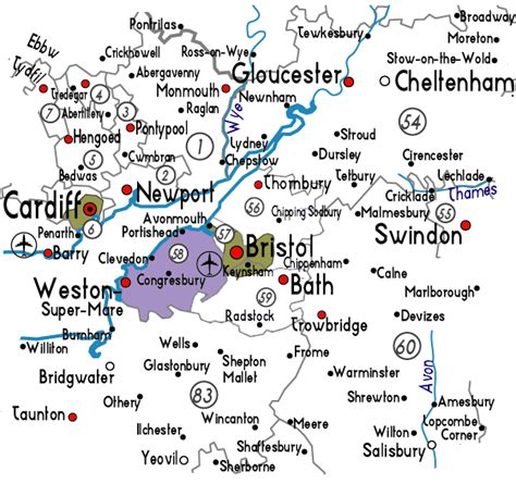 Map of North Somerset | England map, Somerset map, North somerset