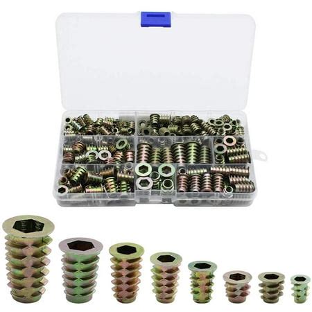 230 Pieces Zinc Alloy Hex Threaded Insert Nuts Threaded Inserts Insert Nuts External Thread M4 ...