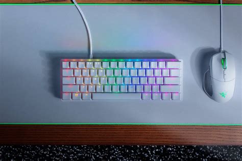 Razer Huntsman Mini Gaming Keyboard - 60% Mercury White - Linear | Clicky Optical Switch (Hybrid ...