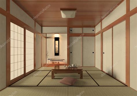 Japanese living room interior in traditional and minimal design with ...