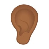 👂🏾 Ear Emoji with Medium-Dark Skin Tone Meaning and Pictures