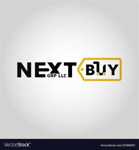 Next buy shopping logo design Royalty Free Vector Image