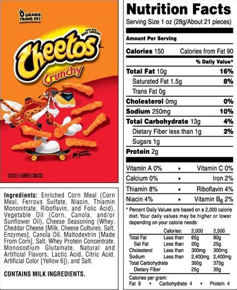 Cheetos Small Bag Nutrition Facts - Nutrition Pics