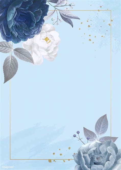 Download premium vector of Blue roses themed card template vector ...