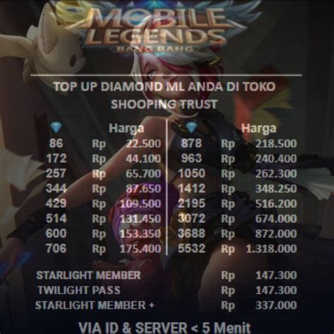 Jual Top Up Diamond Mobile Legends ML DM MLBB di Lapak Richer Store | Bukalapak