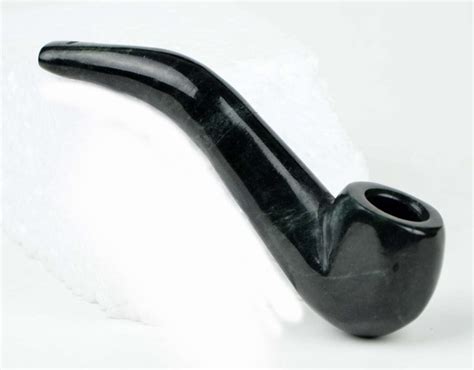 Hand Carved Natural Serpentine Stone Tobacco Pipe, -Z021001 - 3JADE wholesale of jade carvings ...