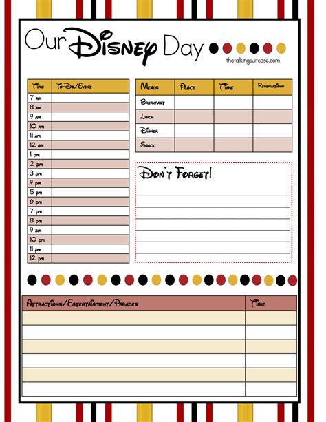 Instant Download Itinerary Printable Christmas Disney Planner Agenda ...