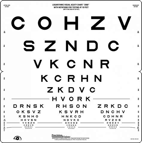 SLOAN Distance High Contrast Fold Eye Chart - Precision Vision