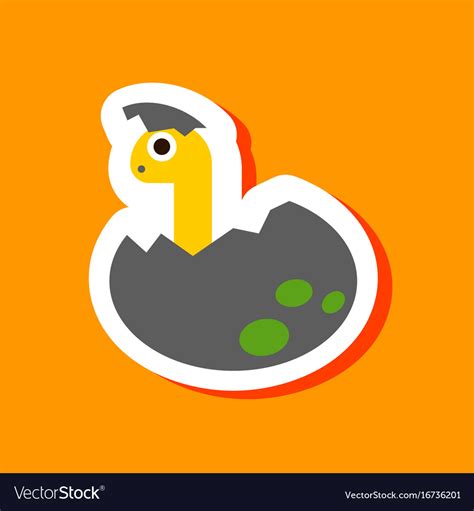 Paper sticker on stylish background dinosaur egg Vector Image