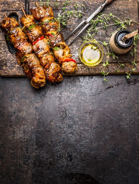 Marinated meat skewers | High-Quality Food Images ~ Creative Market