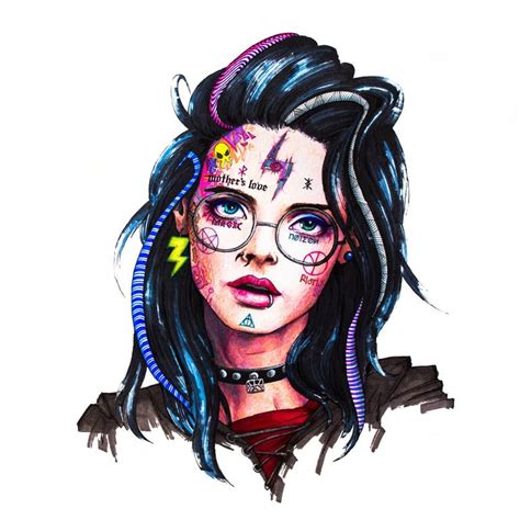 What if Harry Potter was a beautiful punk girl? Drawing by Mark Kucherov | Saatchi Art