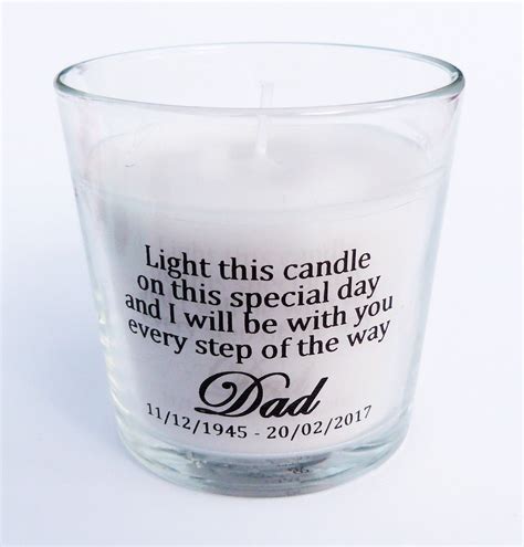 PERSONALISED WEDDING DAY MEMORY CANDLE MEMORIAL LOVED ONE IN MEMORY ...