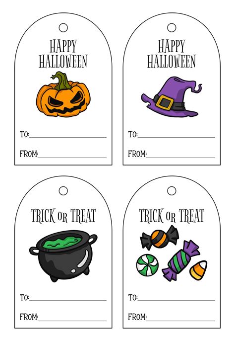 Halloween Gift Tags - 15 Free PDF Printables | Printablee