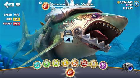 NEW VETERAN GREAT WHITE SHARK UNLOCKED || Hungry Shark World [Full HD ...