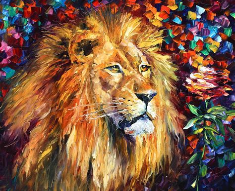 Lion Painting by Leonid Afremov