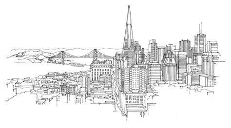 San Francisco Skyline Sketch at PaintingValley.com | Explore collection of San Francisco Skyline ...