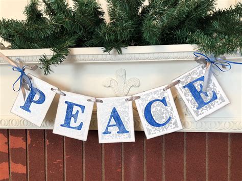 Christmas Decorations PEACE Sign Vintage Inspired Holiday | Etsy