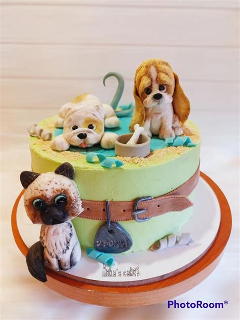 Dogs and cat - Decorated Cake by RekaBL86 - CakesDecor