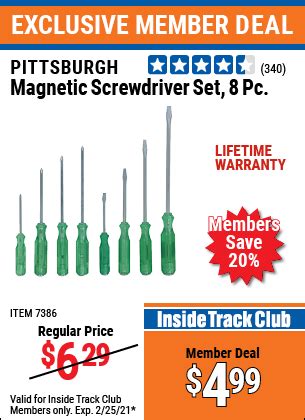 PITTSBURGH Magnetic Screwdriver Set 8 Pc. for $4.99 – Harbor Freight ...