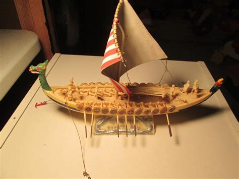 Original 1950's Viking Dragon Ship Model Built With Base Valhalla | #1798907892