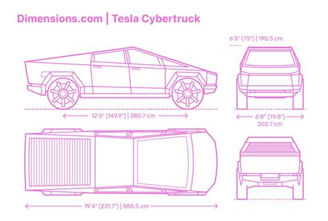 a blueprinted drawing of the tesla cybertruck, with measurements and ...