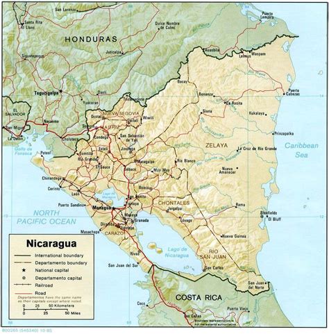 Nicaragua Map Honduras