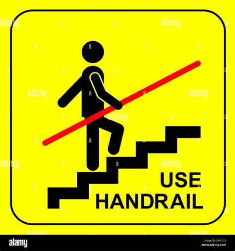 Hold handrail sign stairs hi-res stock photography and images - Alamy