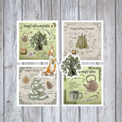 Forest Witch Pack Witchy Watercolor Art Prints and Stickers - Etsy