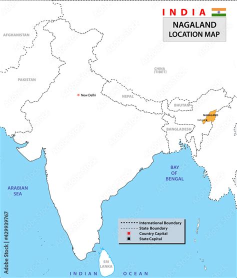 Nagaland map. Location map of Nagaland. Neighbouring countries in Nagaland. Nagaland border in ...