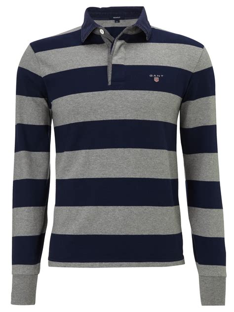 GANT Bar Stripe Long Sleeve Rugby Shirt in Blue for Men - Lyst