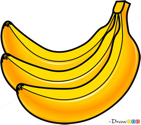 Banana Drawing Easy ~ How To Draw A Banana | Bodaswasuas