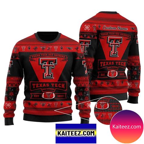 Texas Tech Red Raiders Football Team Logo Personalized Christmas Ugly ...