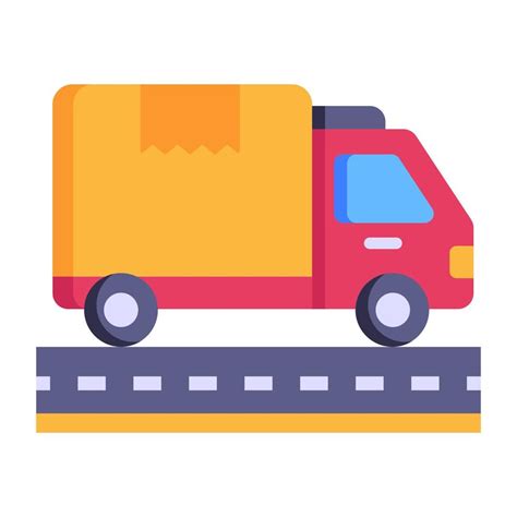 Delivery van on a road, flat icon 6432191 Vector Art at Vecteezy