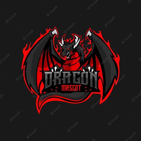 Premium Vector | Dark dragon mascot logo vector illustration