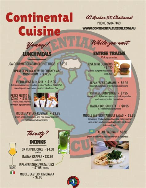 Menu - CONTINENTAL Cuisine