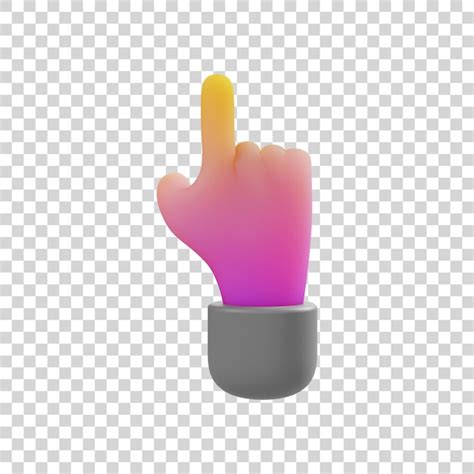 Premium PSD | 3d illustration of one finger. cartoon character hand pointing gesture.