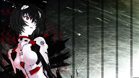 Black and white wooden cabinet, Neon Genesis Evangelion, Ayanami Rei, anime HD wallpaper ...