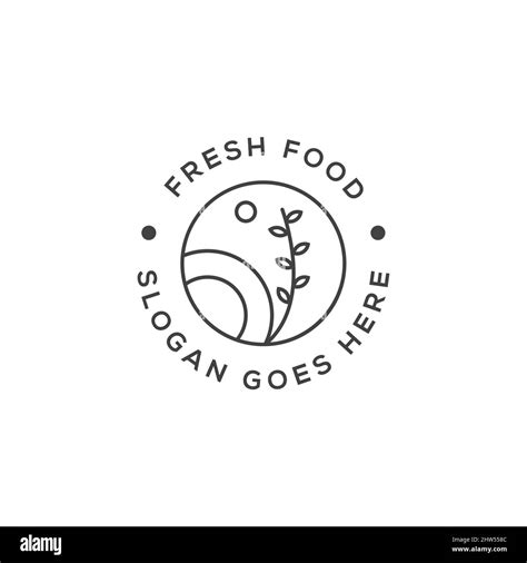 simple outline fresh food logo design inspiration, organic food logo ...