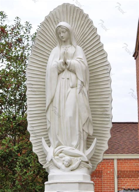 Buy white marble statue our lady of Guadalupe blessed virgin mary religious church statues ...