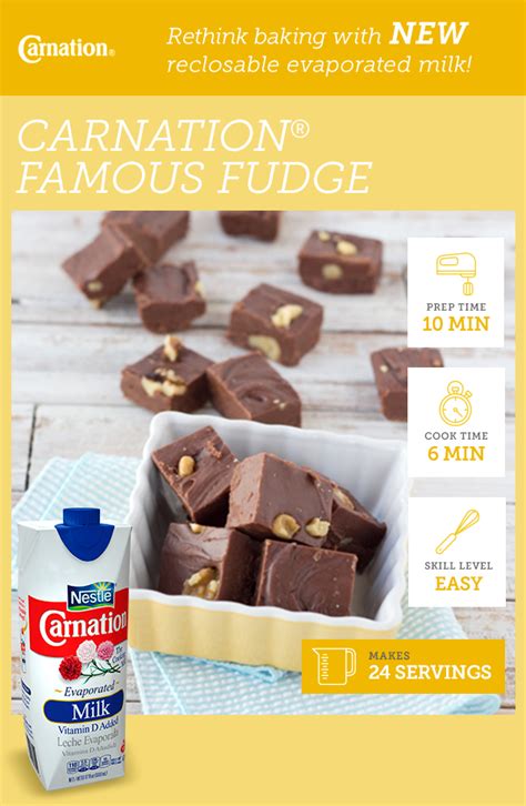 CARNATION® Famous Fudge | Recipe | Fudge recipes, Carnation fudge ...