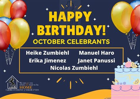 Happy Birthday October 2021 Celebrants! The whole team wishes you the ...