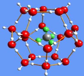 Schematic drawing of one type of gas-hydrates structure in which ...