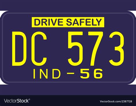 Indiana 1956 license plate Royalty Free Vector Image