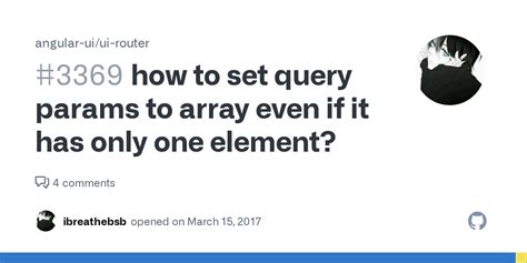 how to set query params to array even if it has only one element ...