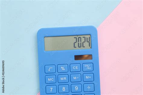 Calculator with the number 2024. Budget 2024, payment of taxes Stock ...