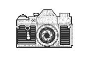 Old photo camera sketch vector | Object Illustrations ~ Creative Market