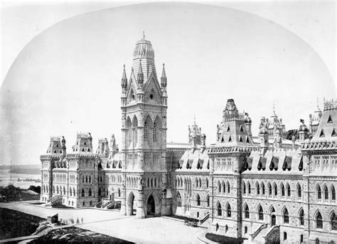 Original Parliament buildings before the 1916 fire in Ottawa, Canada ...