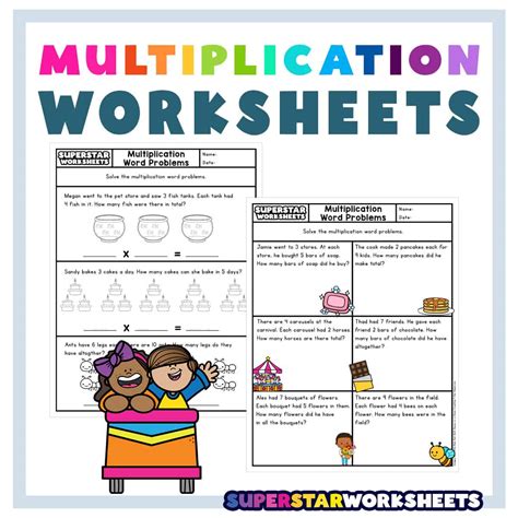 Multiplication Word Problems - Superstar Worksheets