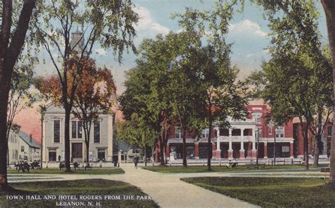 Lebanon, NH - Town Hall and Hotel Rogers from the Park | eBay